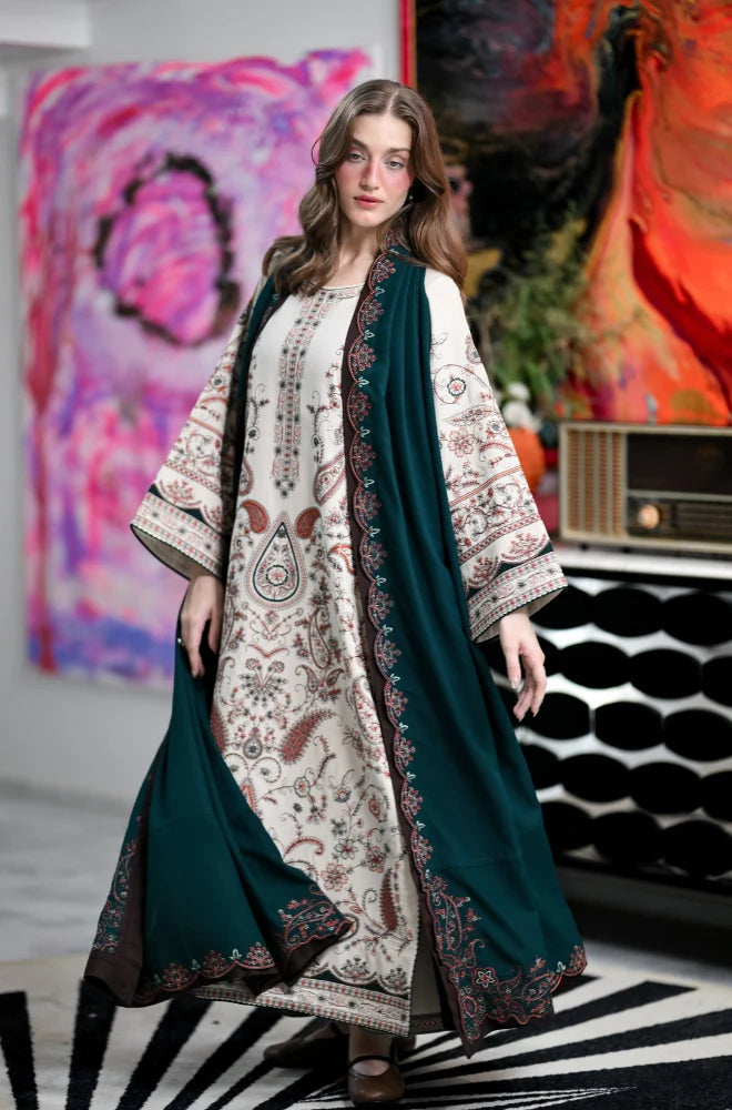 Rp1273 ZAIB - Winter 3PC Dhanak Embroidered Suit