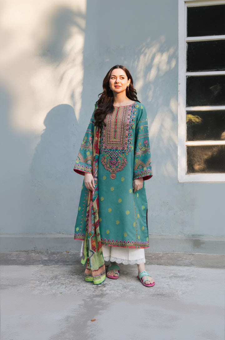 Rp1085- Zara Shahjahan - 3PC Lawn Embroidered Suit