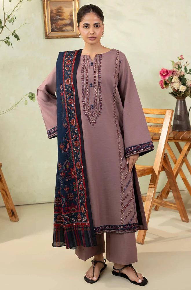 Rp33106-izel - Winter 3PC Dhanak Embroidered Suit