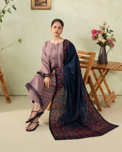 Rp33106-izel - Winter 3PC Dhanak Embroidered Suit