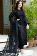 Rp515-NISA -WINTER 3PC Khaddar Embroidered Shirt With Chiffon Embroidered Dupatta