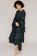 Rp566-WINTER 3PC Dhannak Embroidered Suit with Dhanak Embroidered Shawll